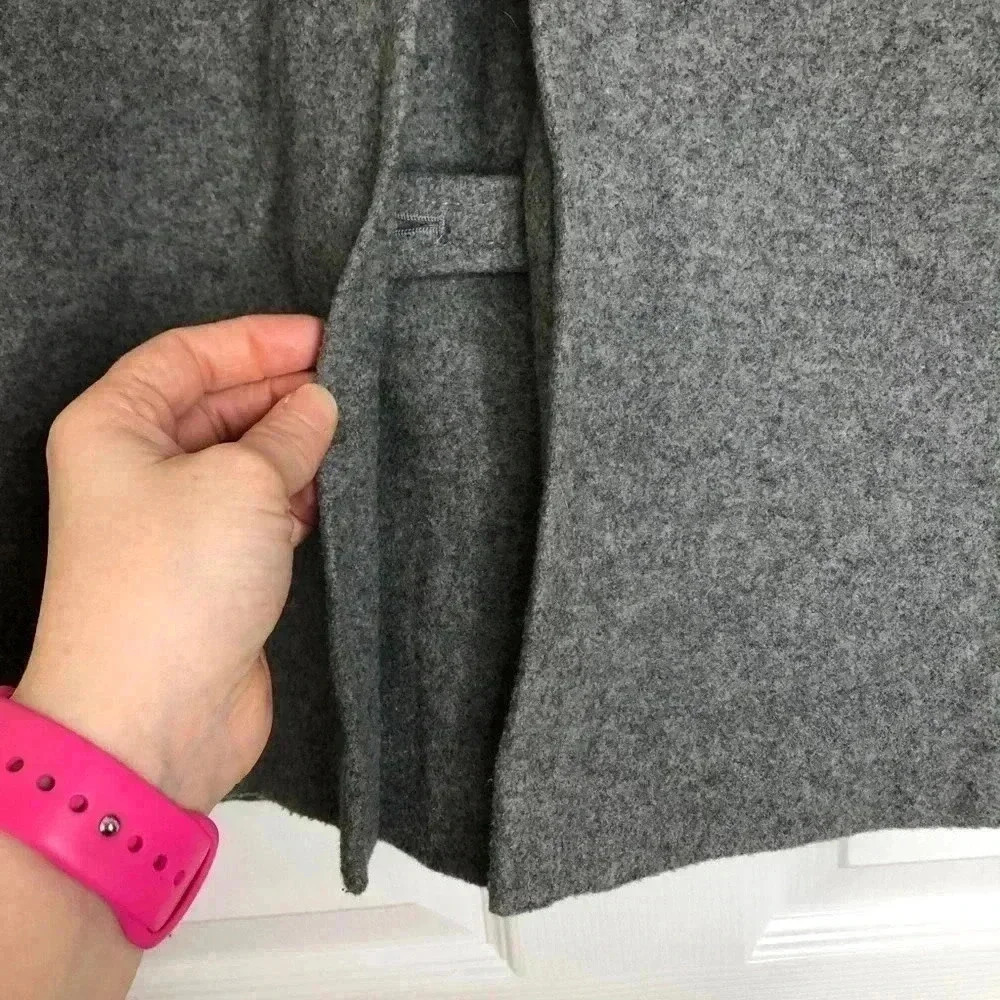 GAP Factory Grey Wool Blend Hooded Pea Coat Sz XS - Picture 14 of 16